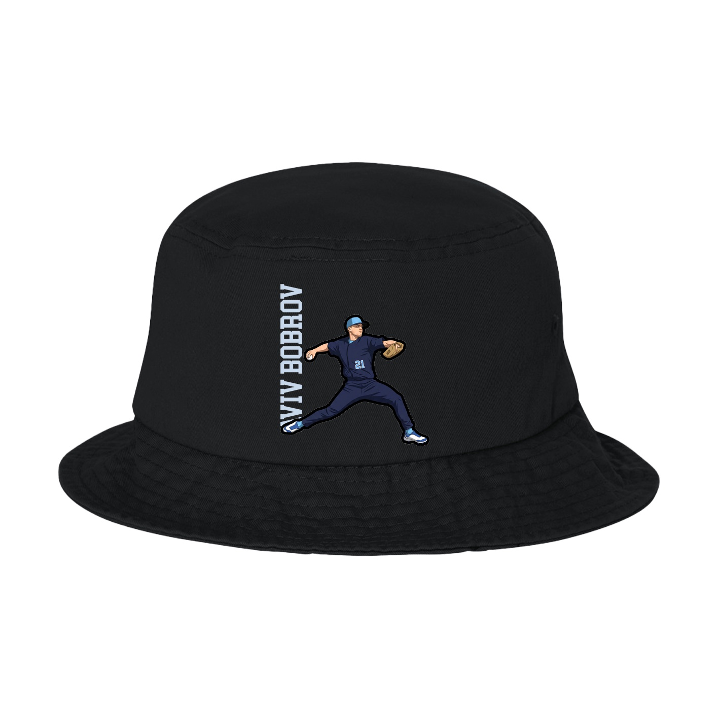 Bucket Cap — Name Vertical in Black