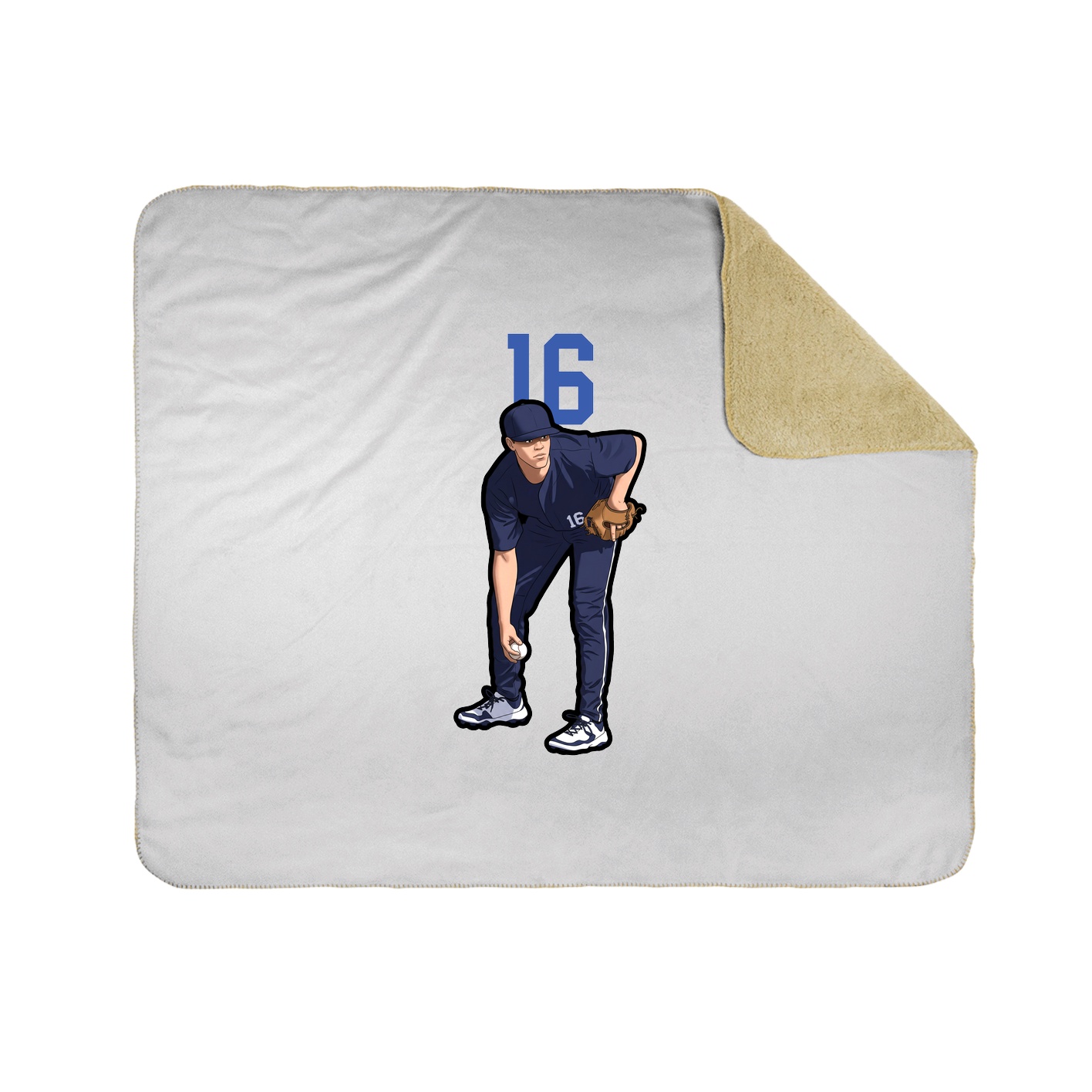 Throw Blanket — Number Top in White