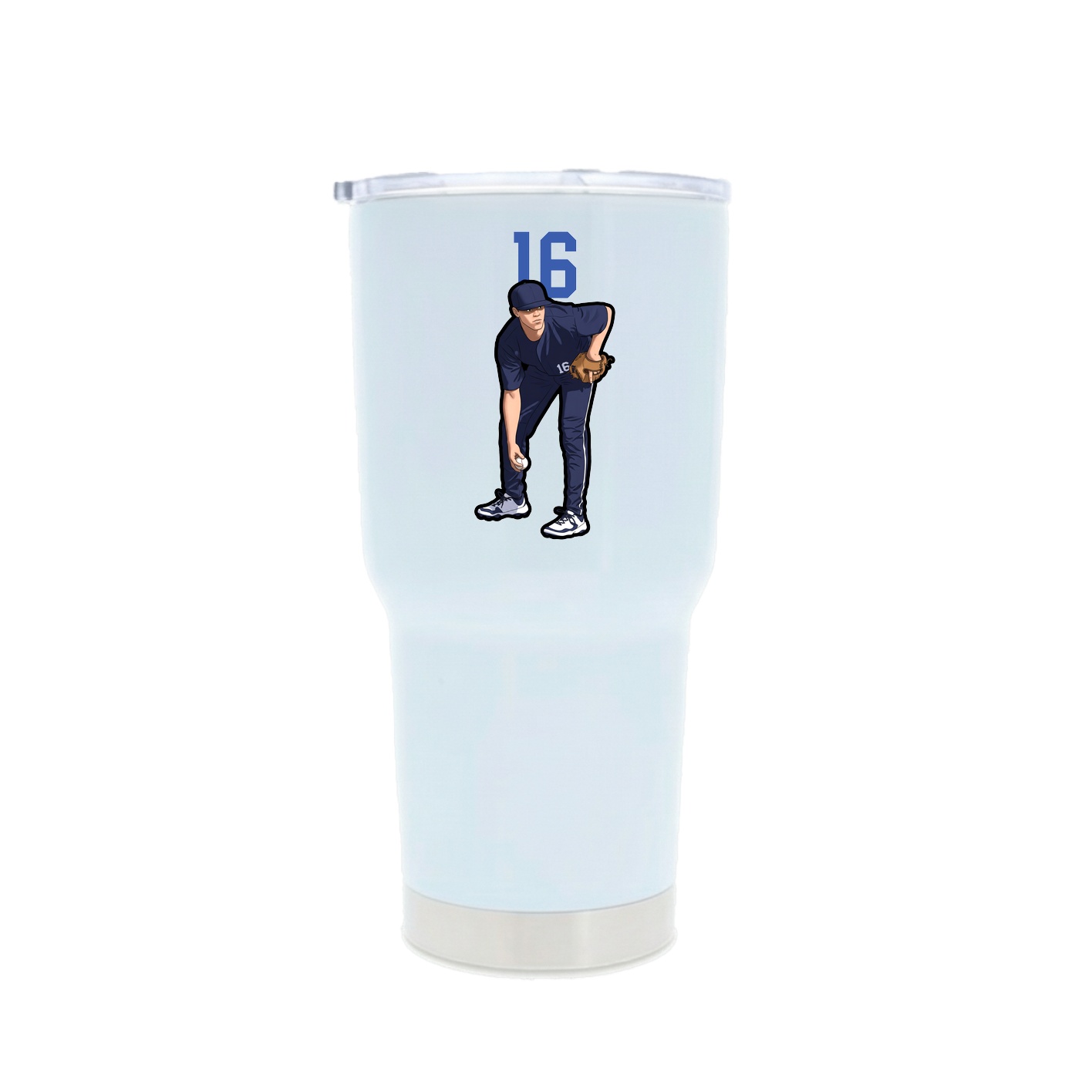 30oz Stainless Steel Tumbler — Number Top in White