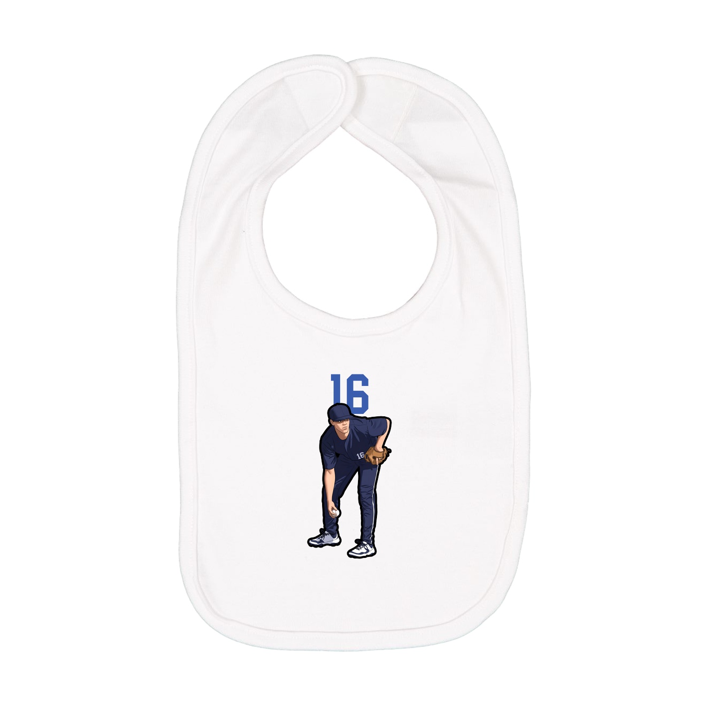 Infant Bib — Number Top in White