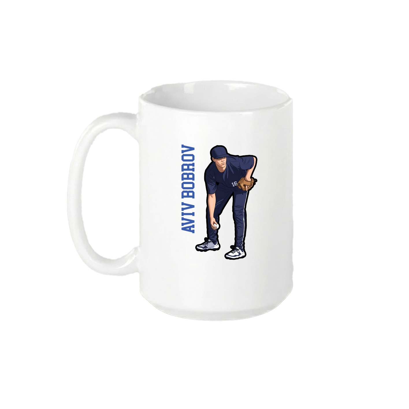 15oz Coffee Mug — Name Vertical in White