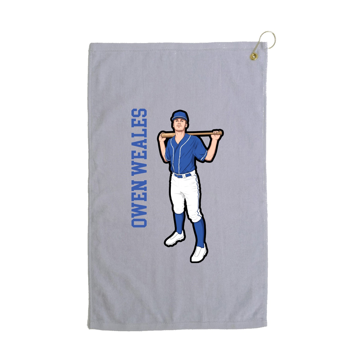 Golf Towel — Name Vertical in Grey