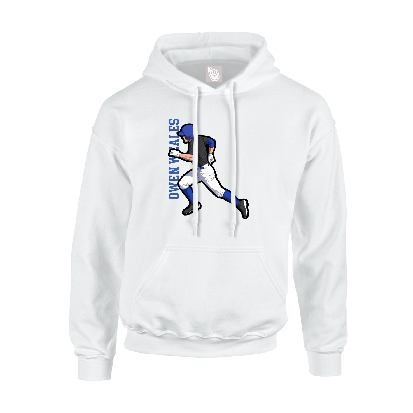 Hoodie — Name Vertical in White