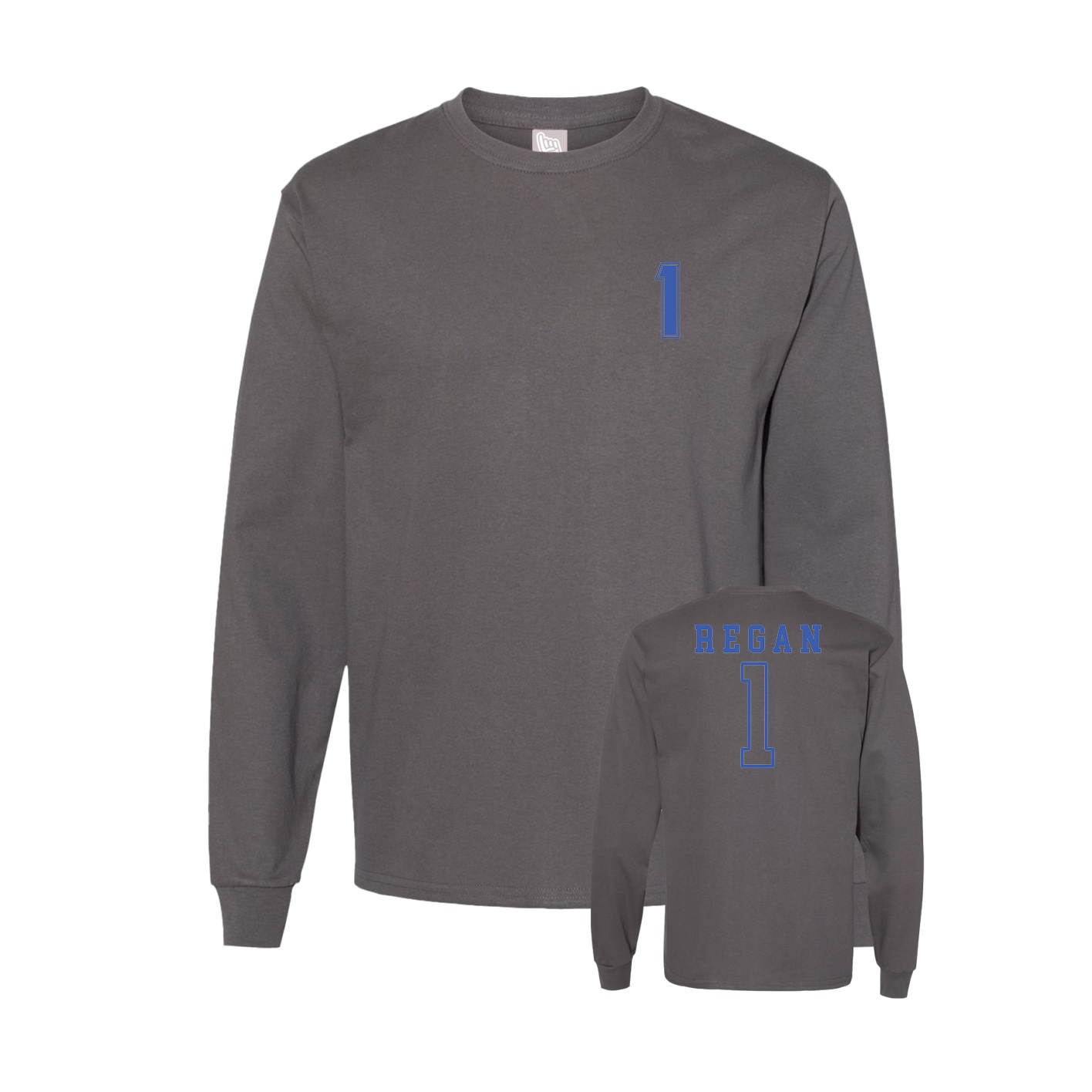 Long Sleeve Tee — Chest Back in Grey