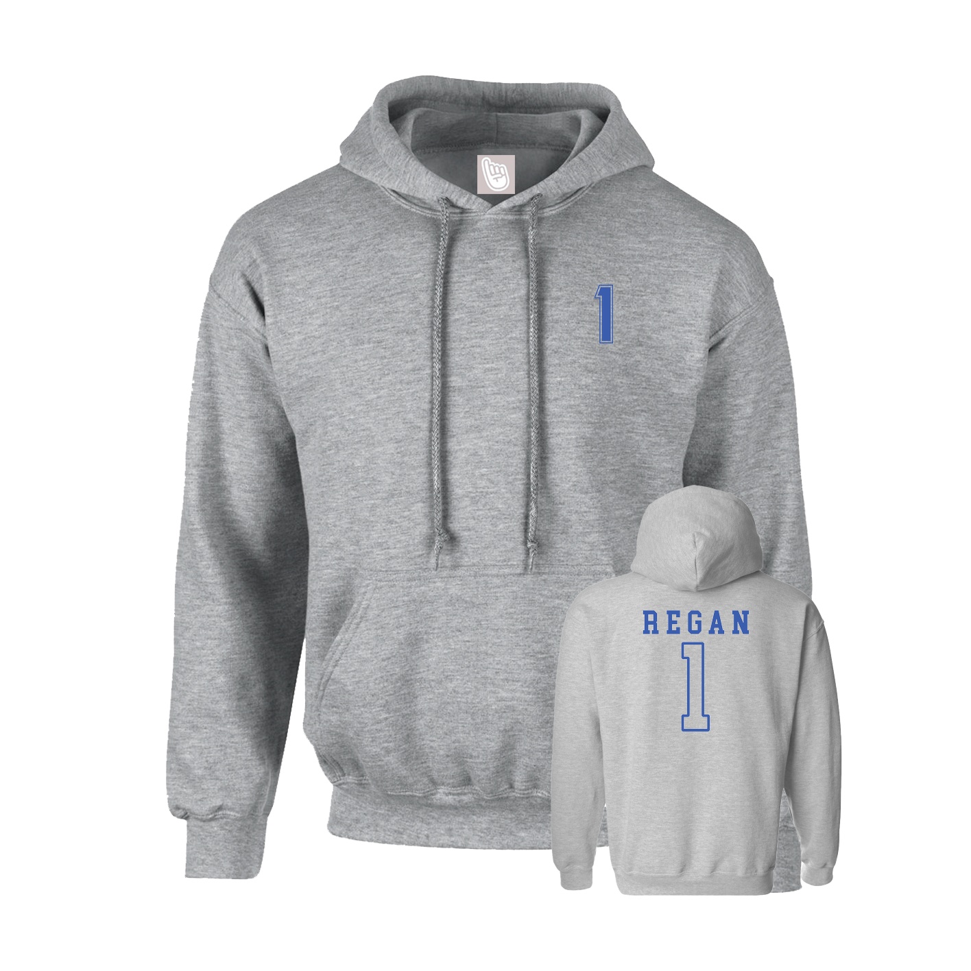 Hoodie — Chest Back in Grey