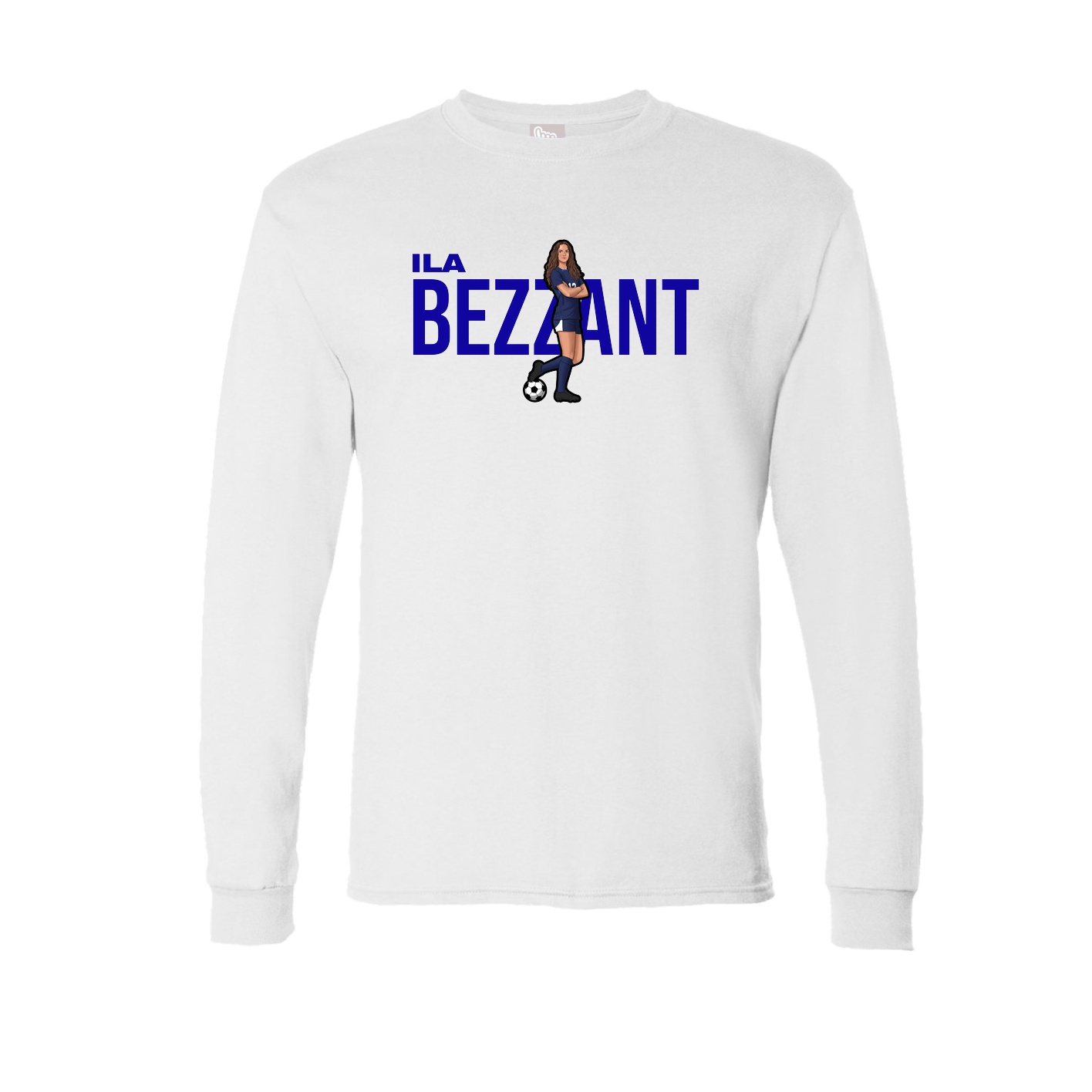 Long Sleeve Tee — Player Name in White