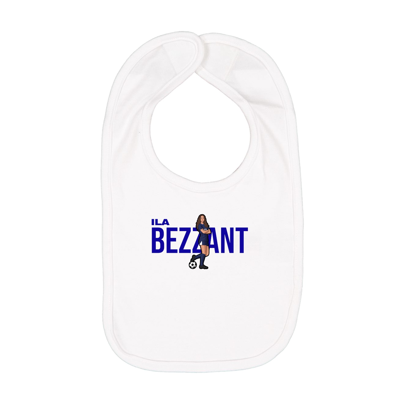 Infant Bib — Player Name in White