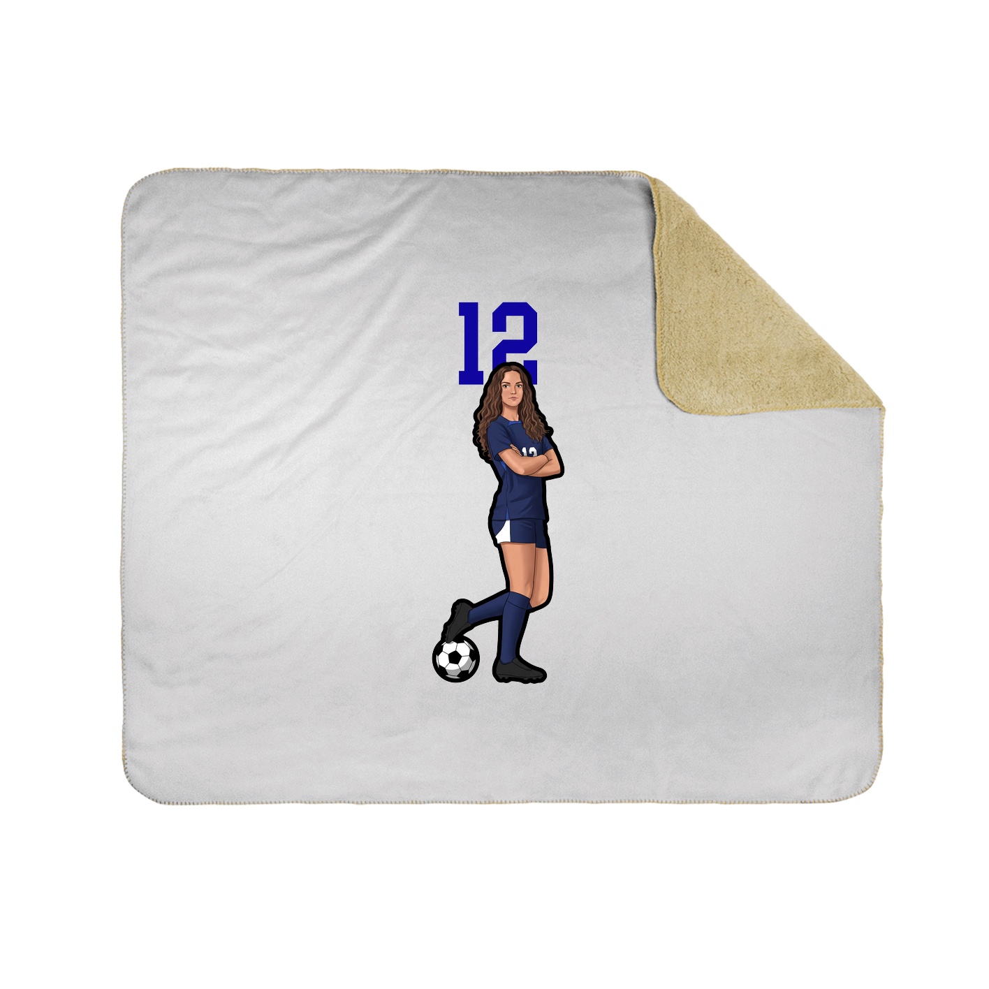 Throw Blanket — Number Top in White