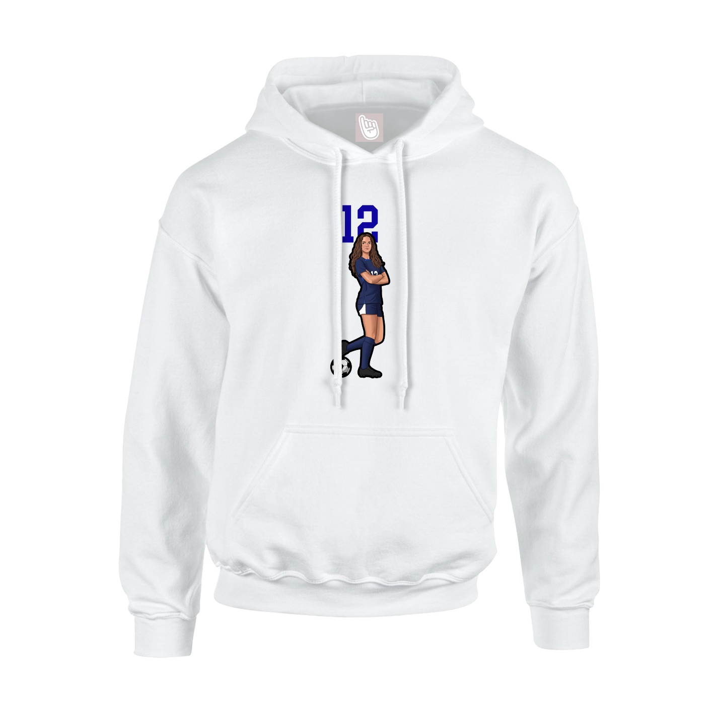 Youth Hoodie — Number Top in White