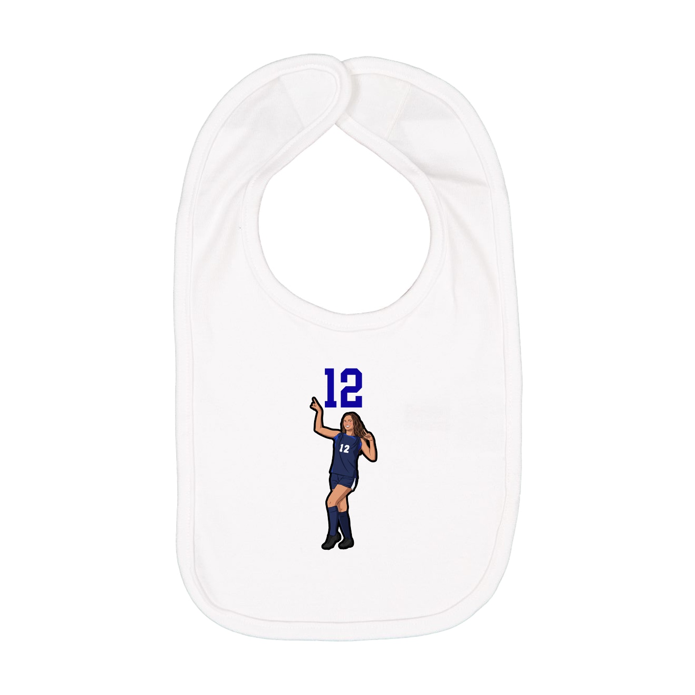 Infant Bib — Number Top in White