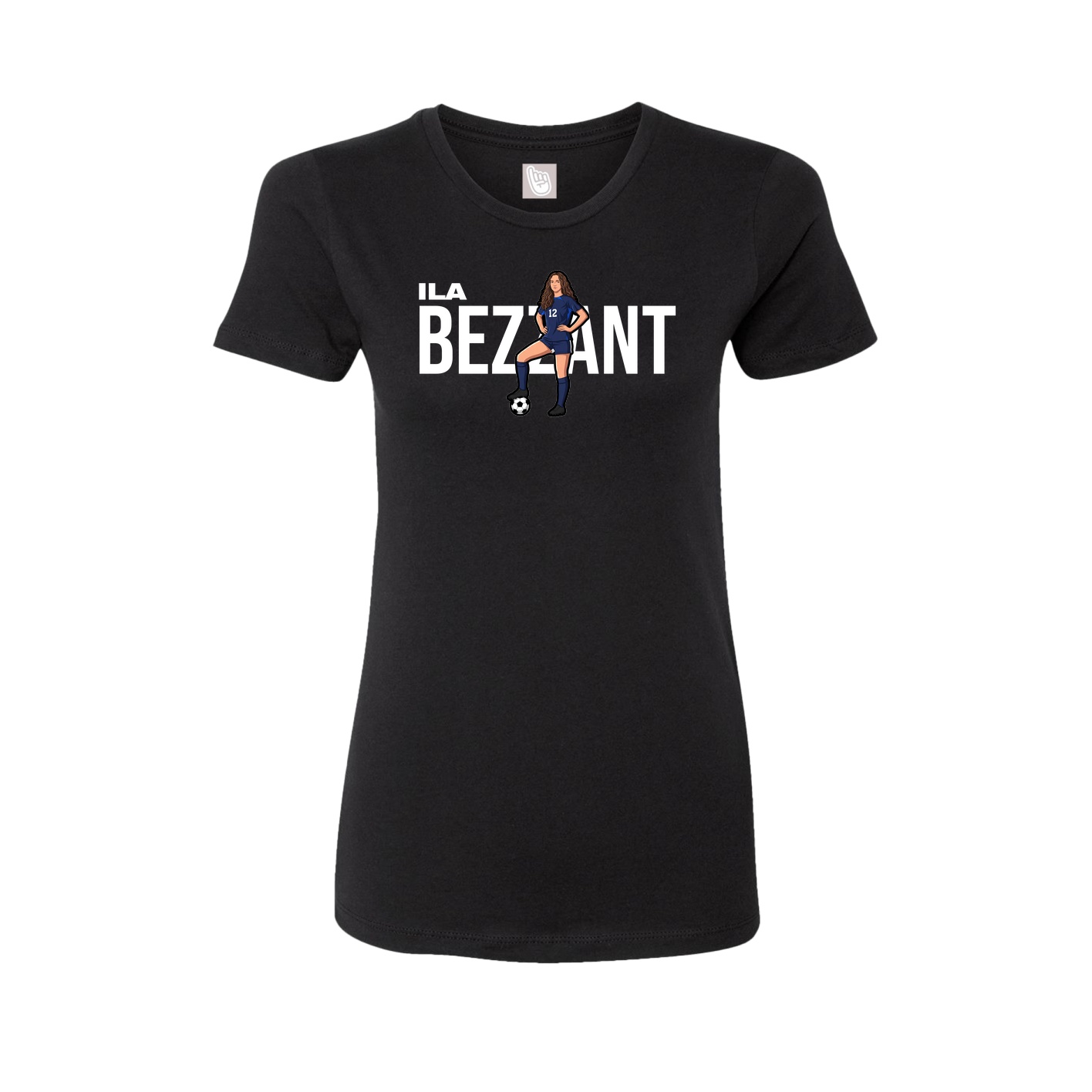Fitted Women's Tee — Player Name in Black
