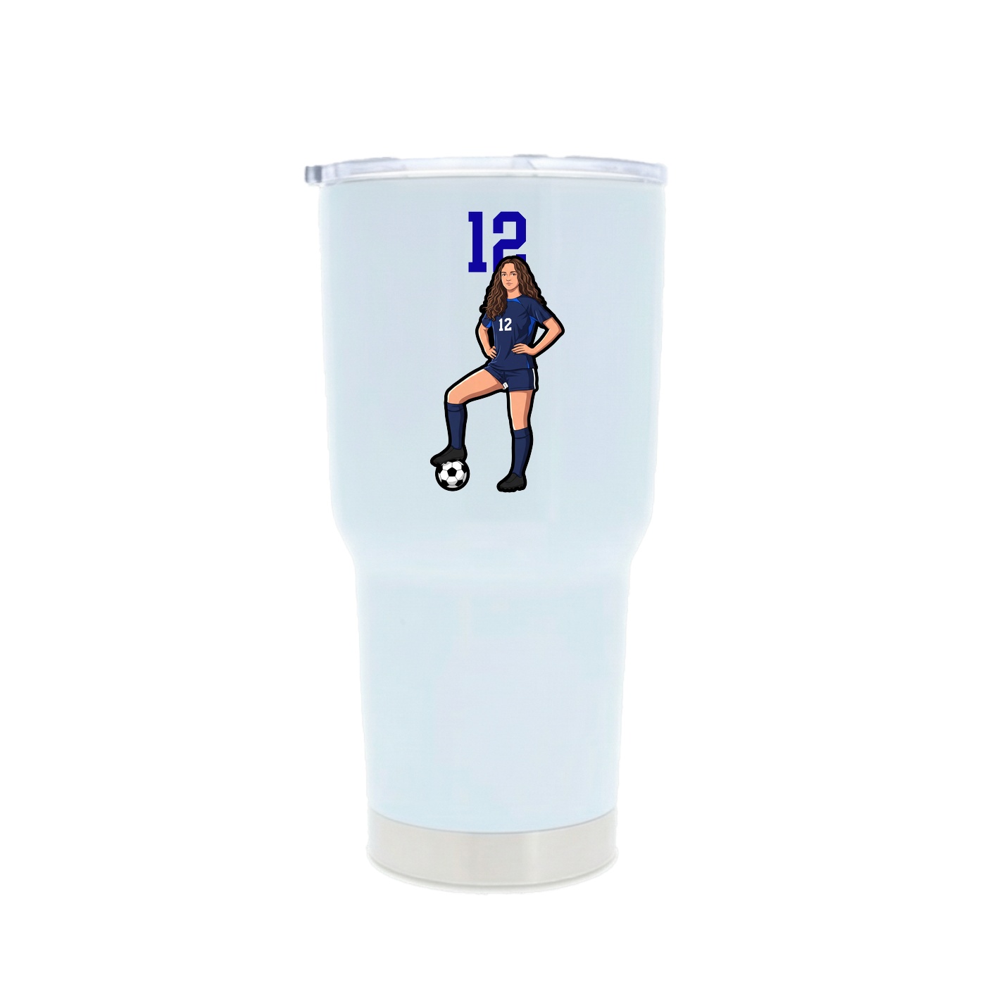 30oz Stainless Steel Tumbler — Number Top in White