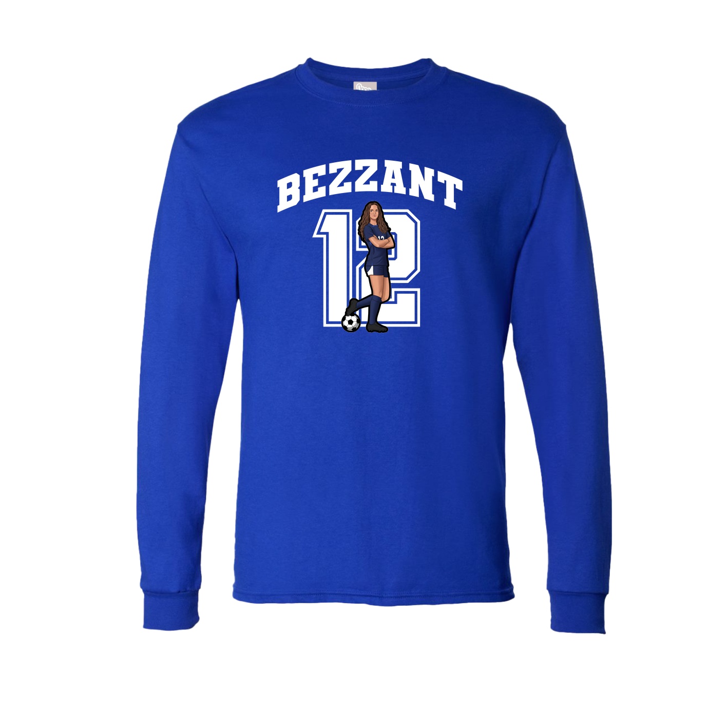 Long Sleeve Tee — Number in Royal