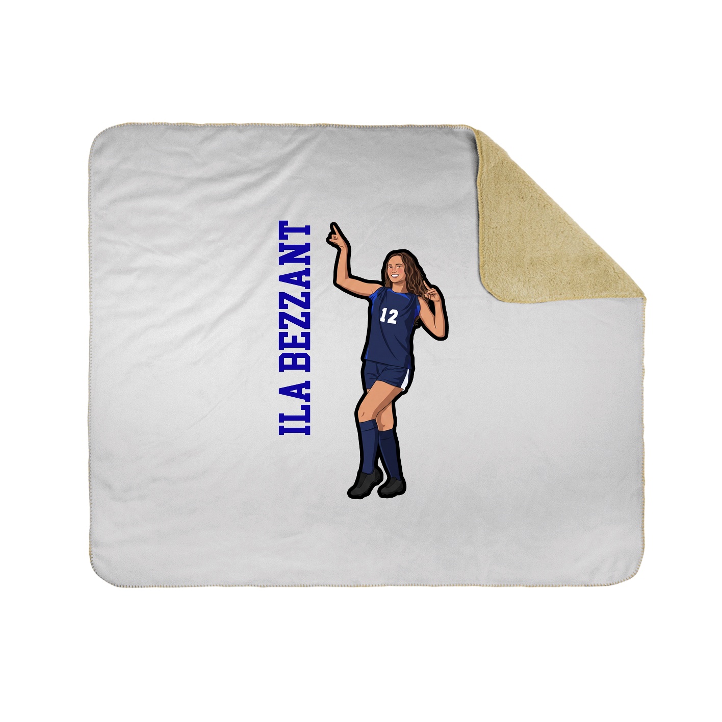 Throw Blanket — Name Vertical in White