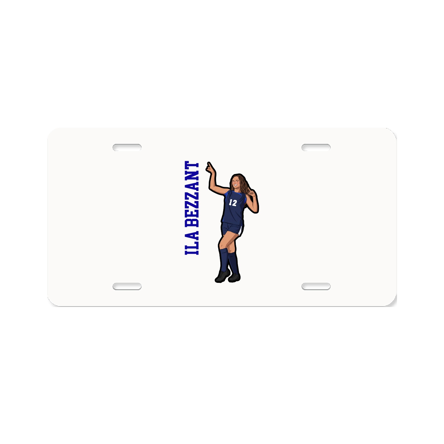License Plate — Name Vertical in Classic