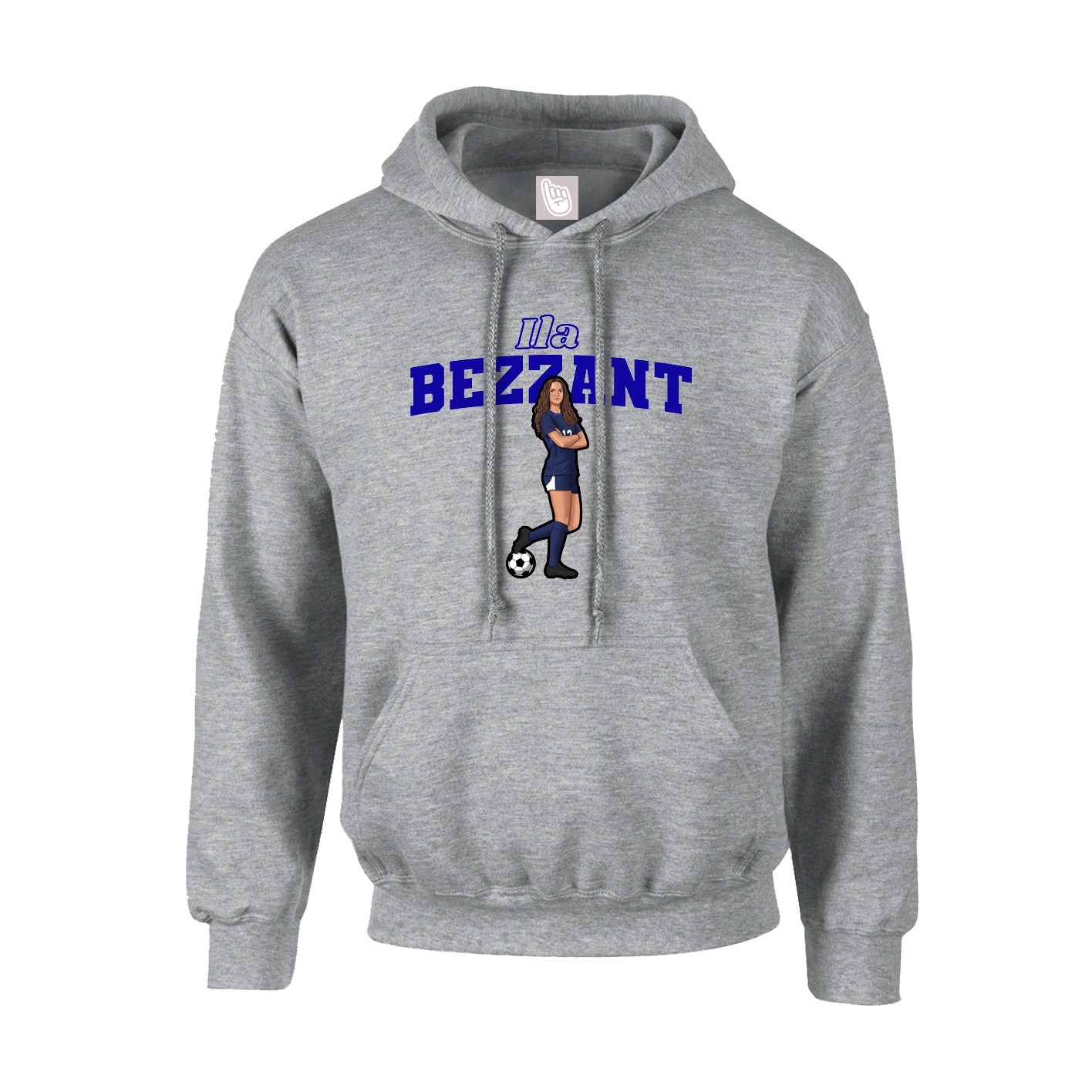 Youth Hoodie — Name Arch in Grey