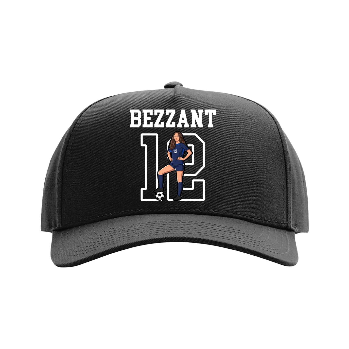 Full Fabric Five-Panel Champ Cap — Shirsey in Black