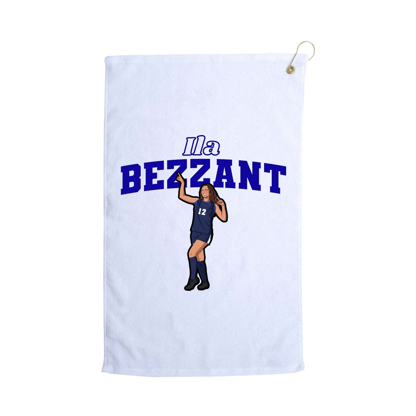 Golf Towel — Name Arch in White