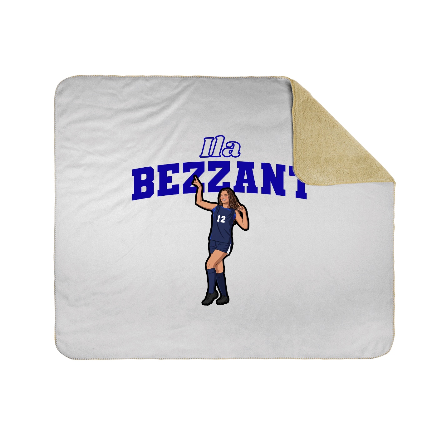 Throw Blanket — Name Arch in White