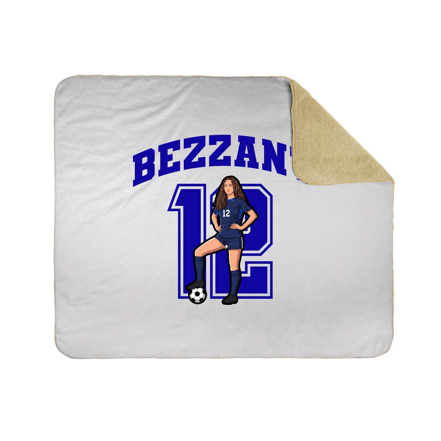 Throw Blanket — Number in White