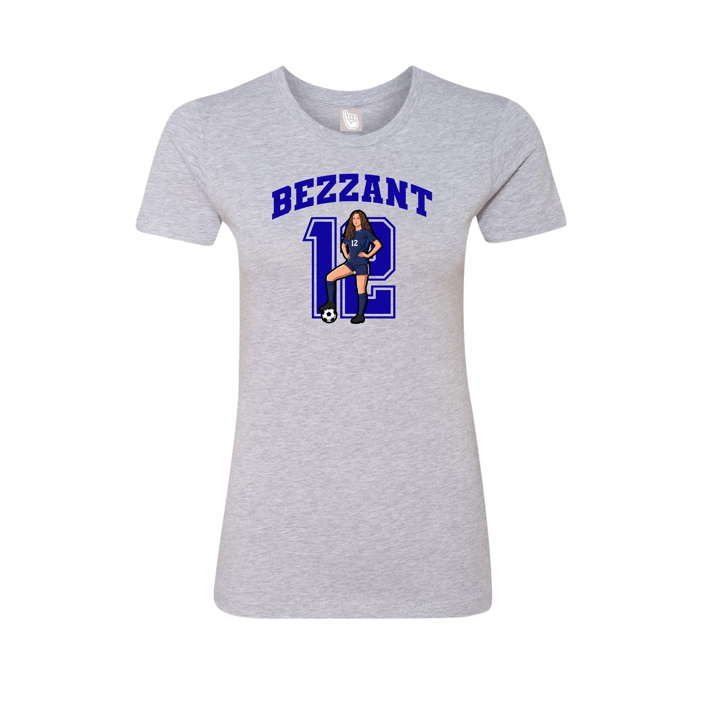 Fitted Women's Tee — Number in Grey