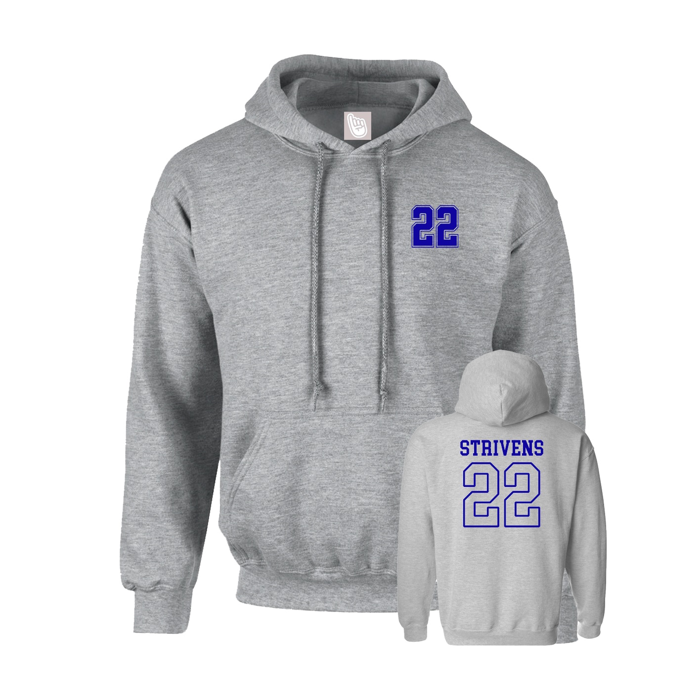 Hoodie — Chest Back in Grey