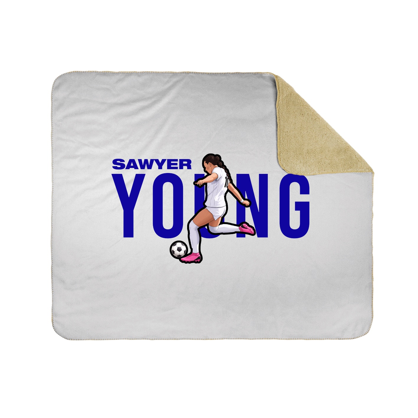 Throw Blanket — Player Name in White
