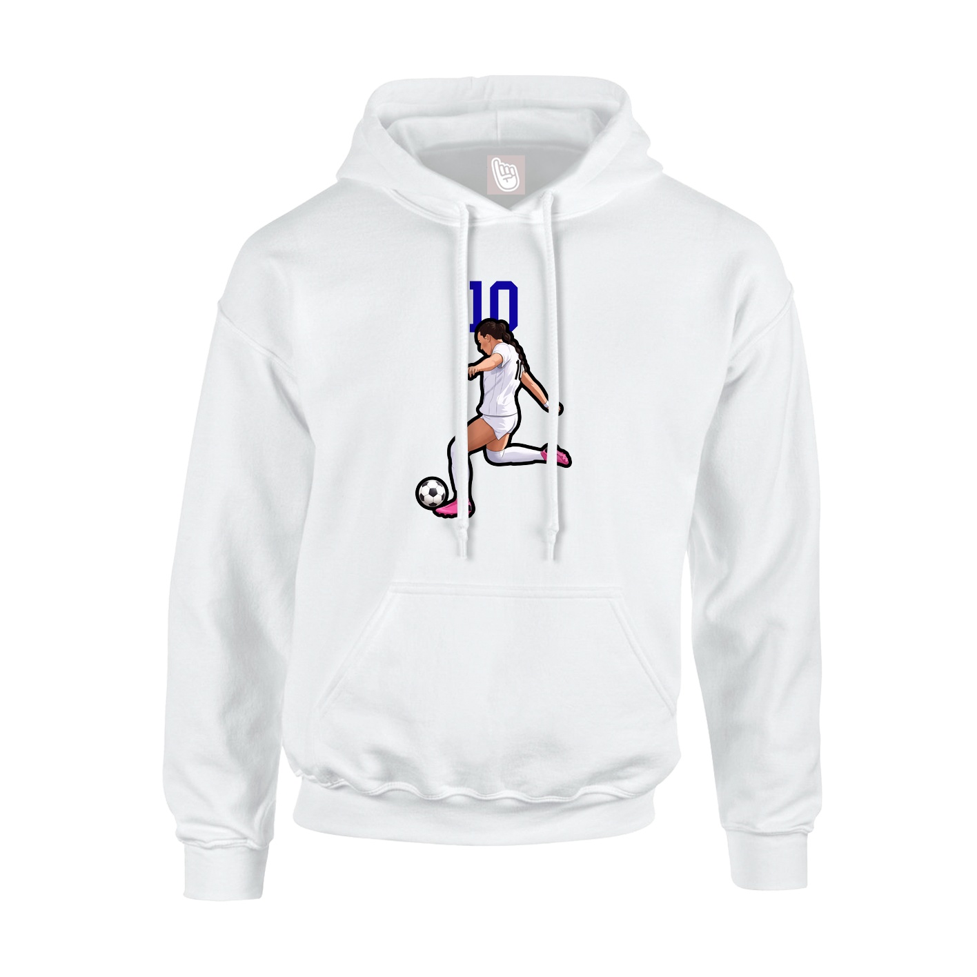Youth Hoodie — Number Top in White
