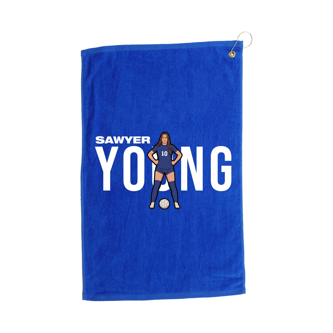 Golf Towel — Player Name in Royal