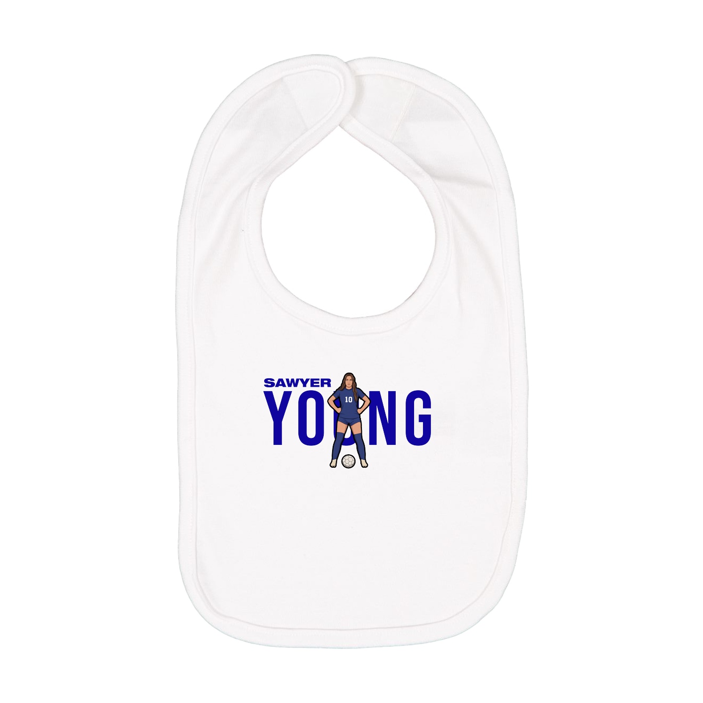 Infant Bib — Player Name in White