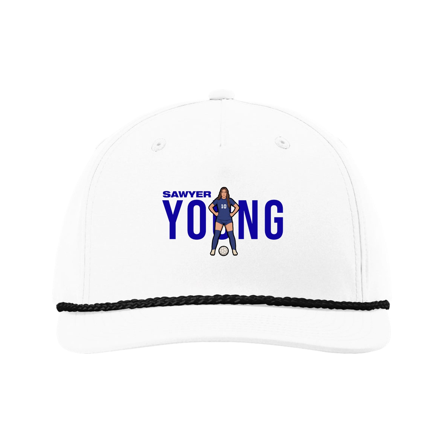 Five-Panel Classic Rope Cap — Player Name in White