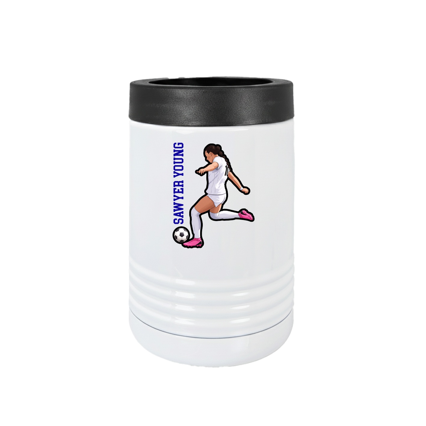 Beverage Holder — Name Vertical in White
