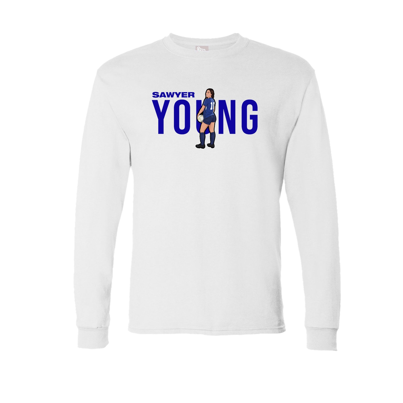 Long Sleeve Tee — Player Name in White