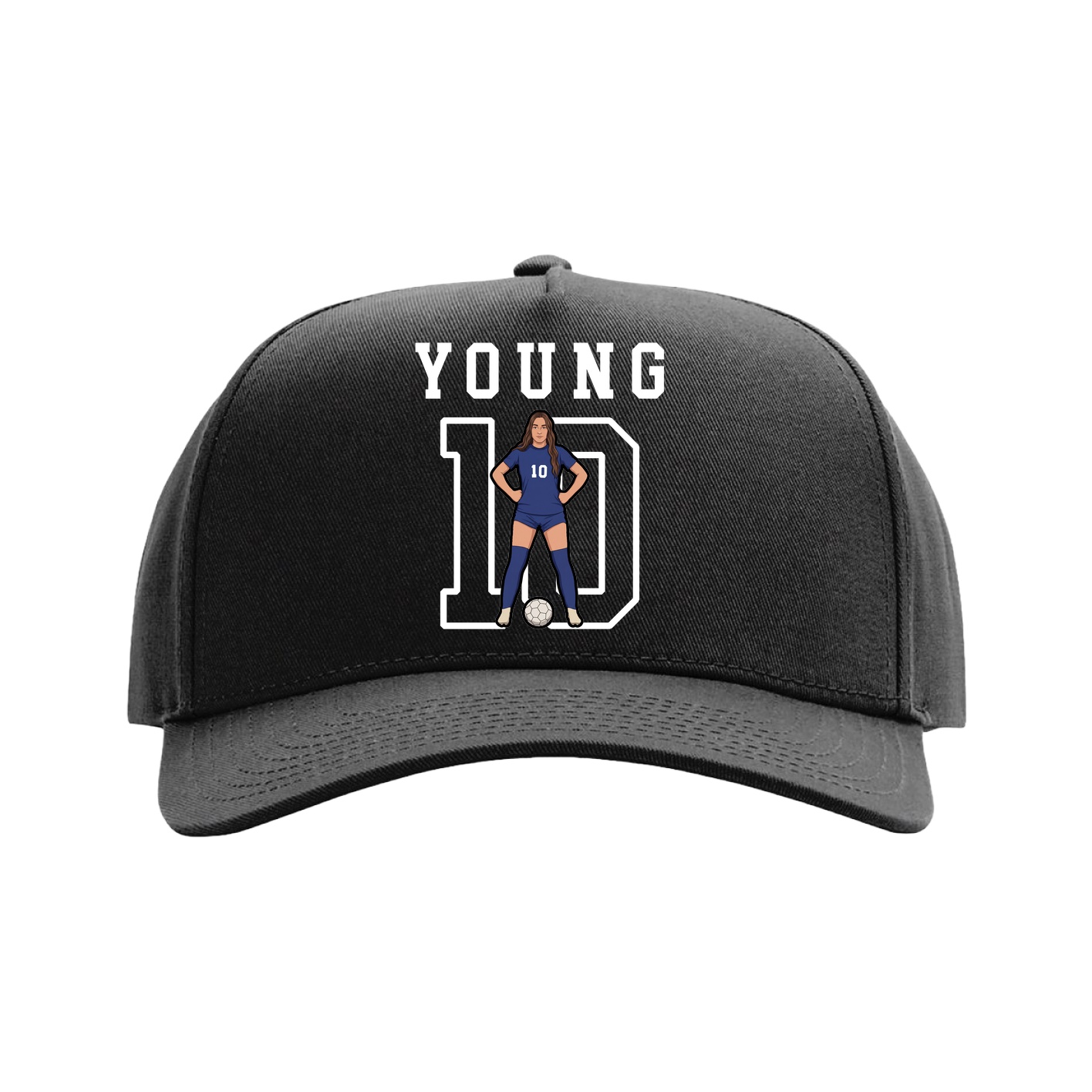 Full Fabric Five-Panel Champ Cap — Shirsey in Black