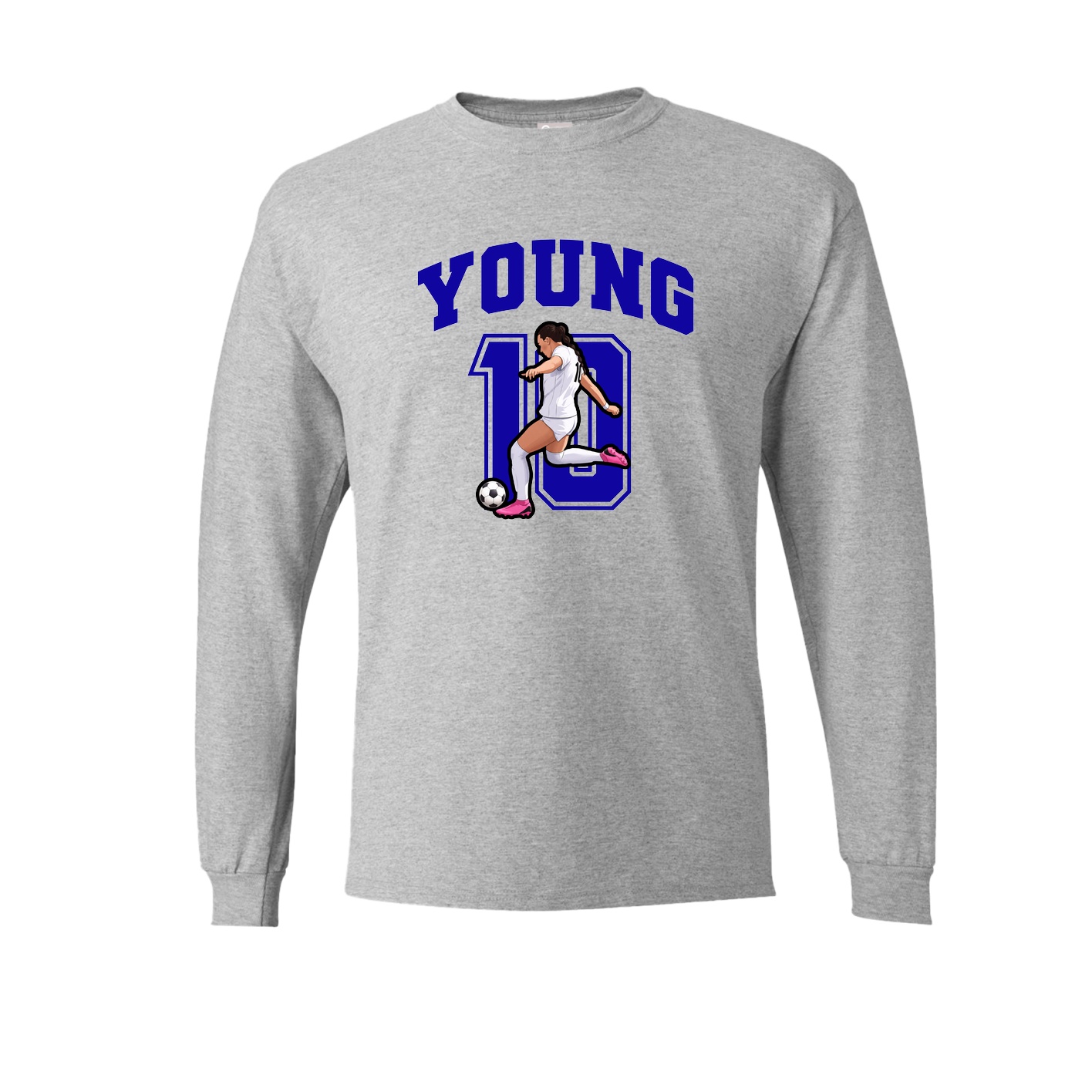 Long Sleeve Tee — Number in Grey