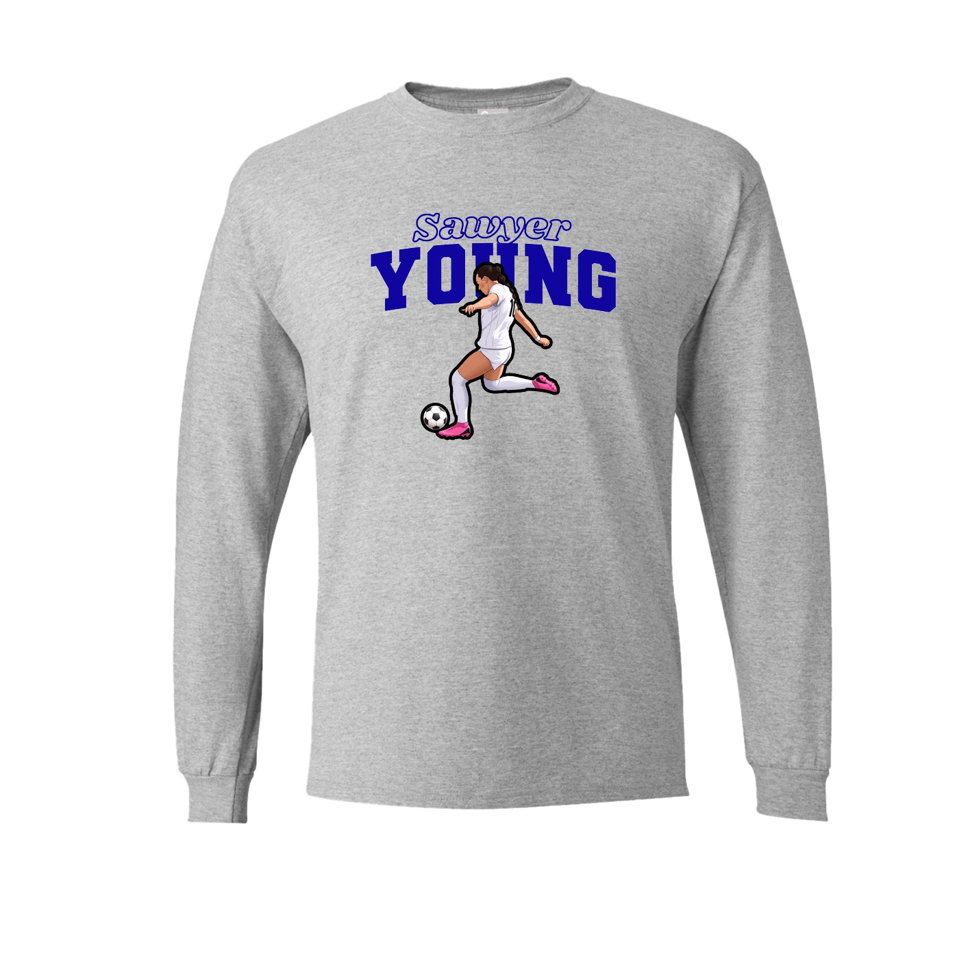 Long Sleeve Tee — Name Arch in Grey