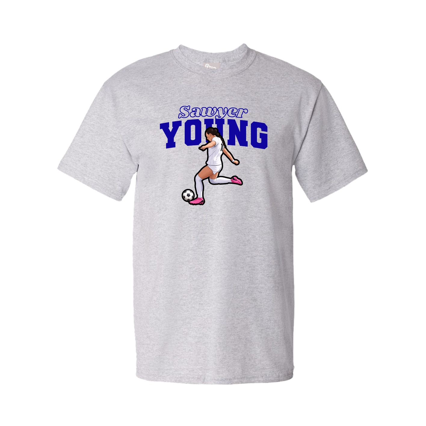 Youth Tee — Name Arch in Grey