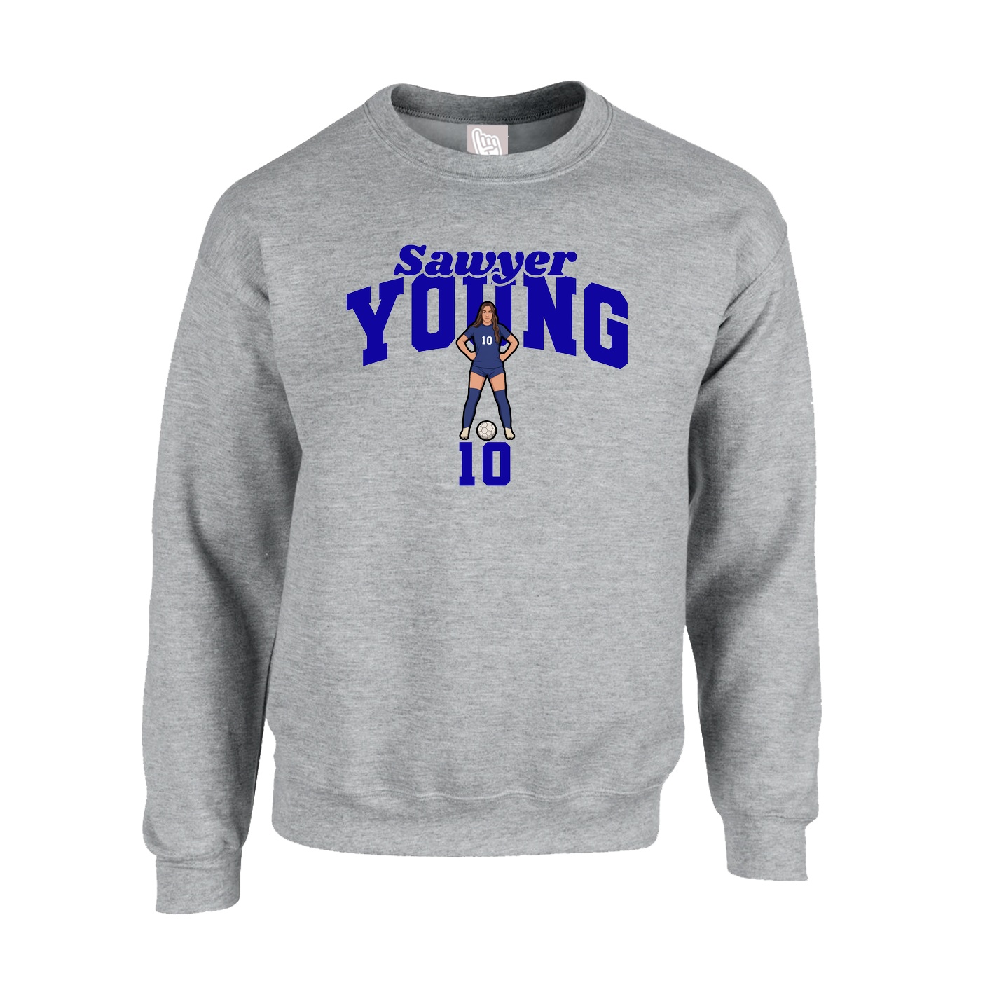 Fleece Crew — Signature Arch in Grey