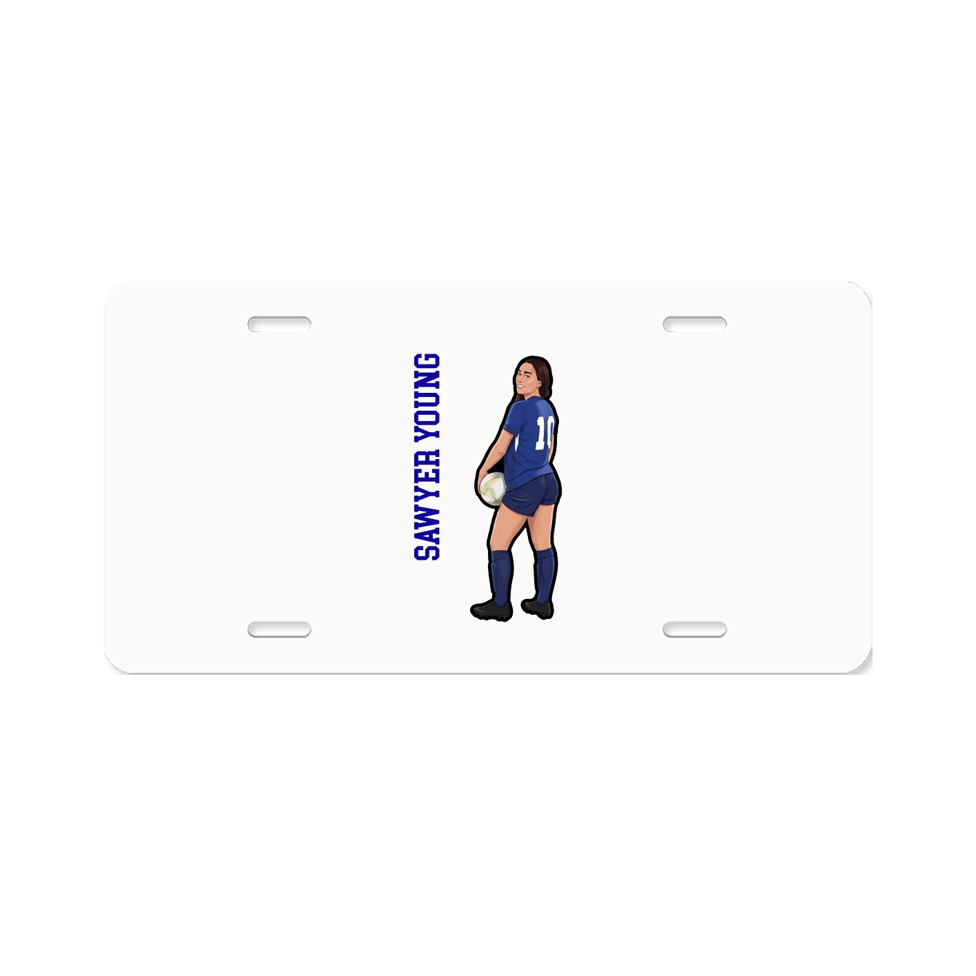 License Plate — Name Vertical in Classic