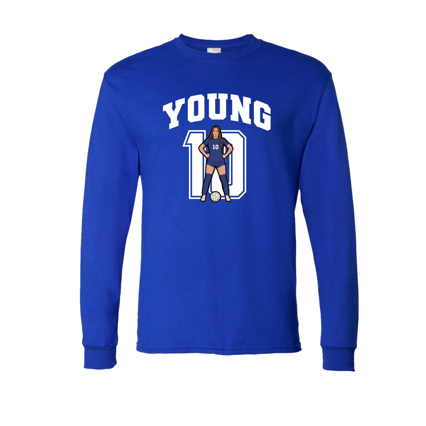 Long Sleeve Tee — Number in Royal