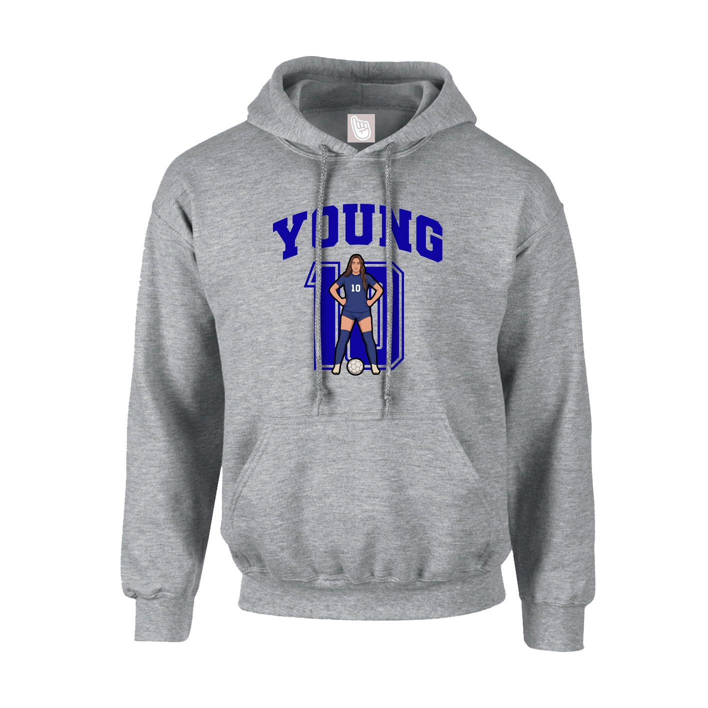 Youth Hoodie — Number in Grey