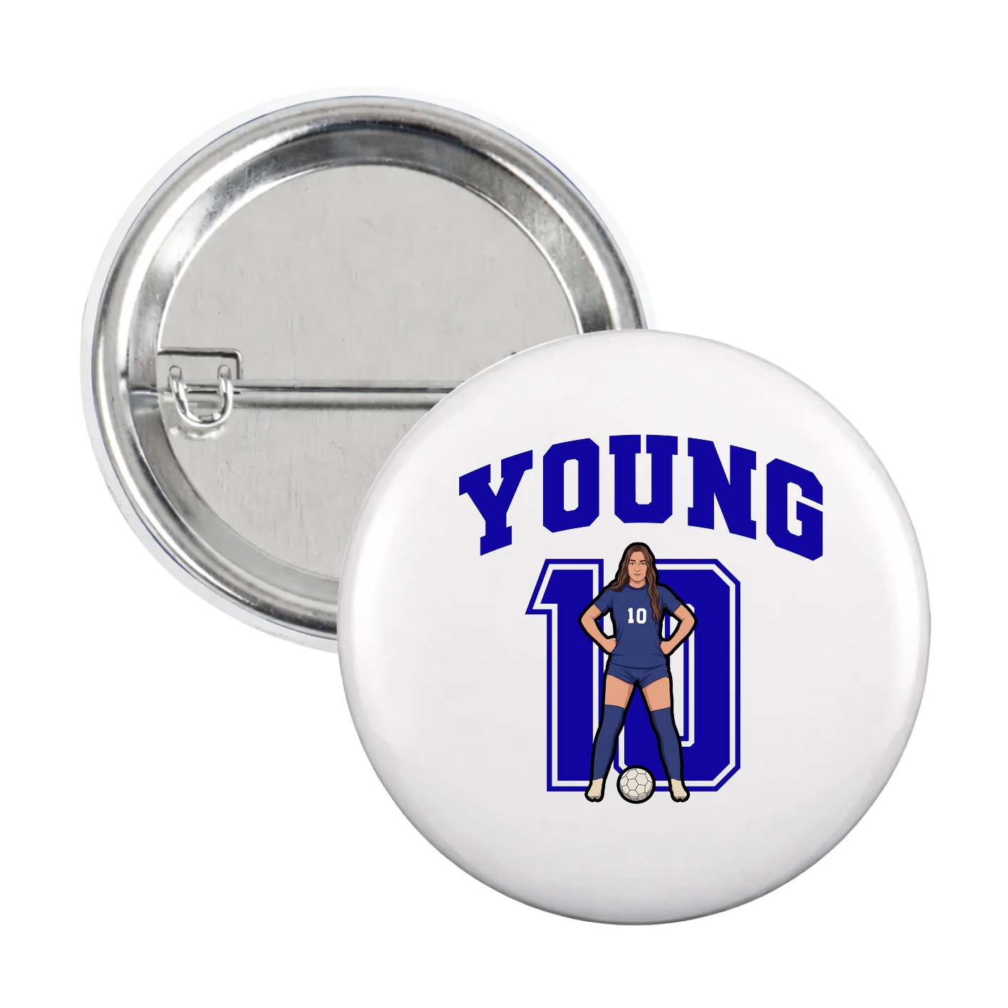 Game Day Button — Number in White