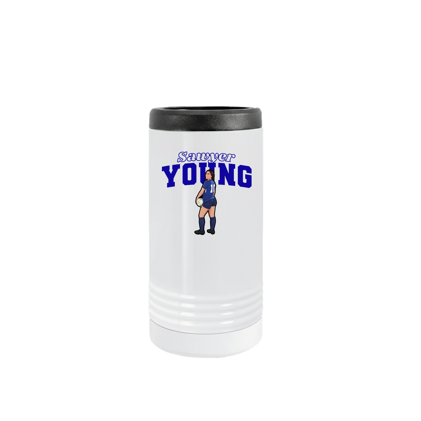 Slim Beverage Holder — Name Arch in White