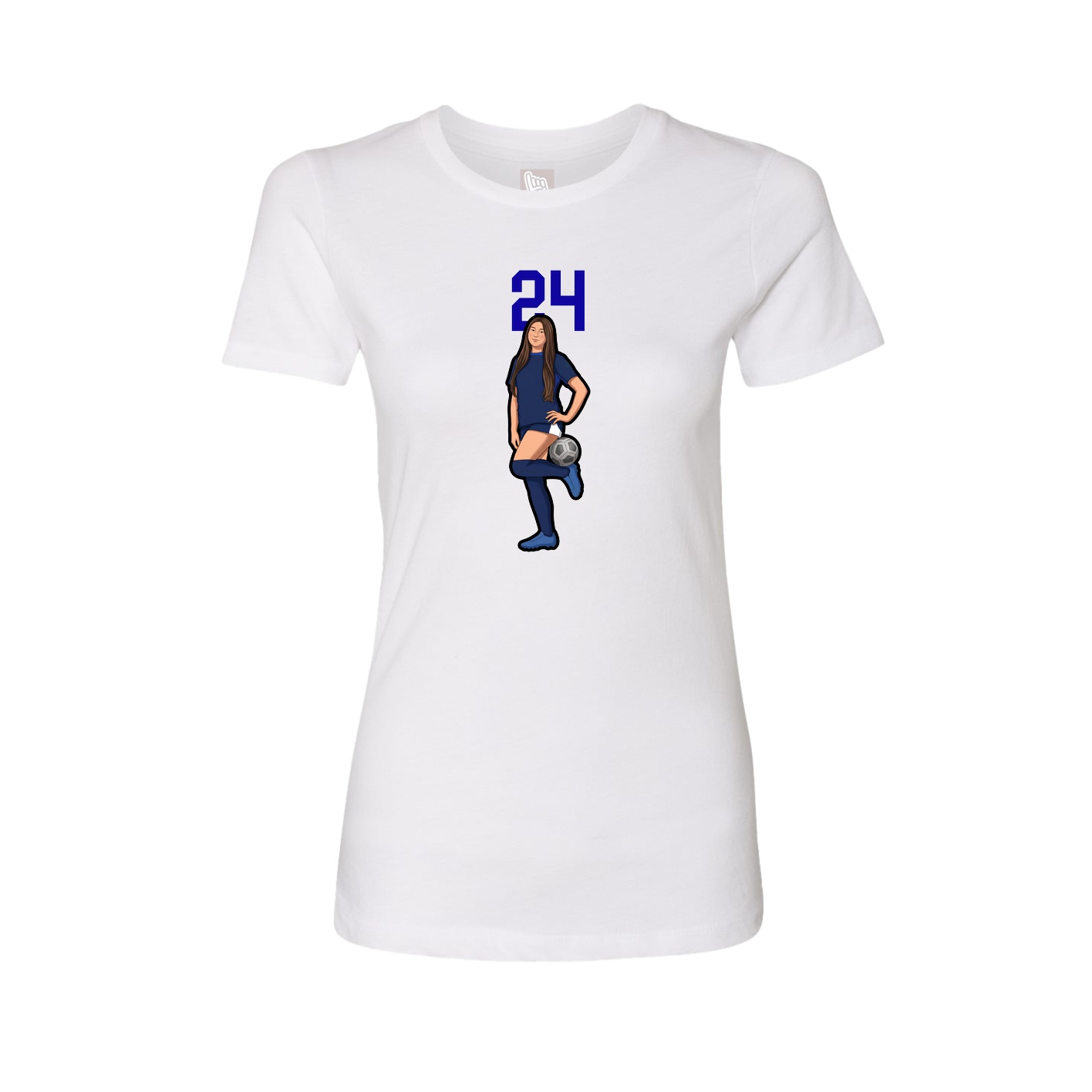 Fitted Women's Tee — Number Top in White