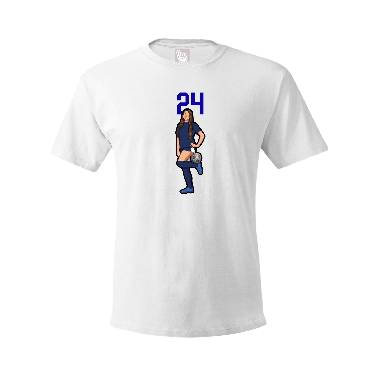 Youth Tee — Number Top in White