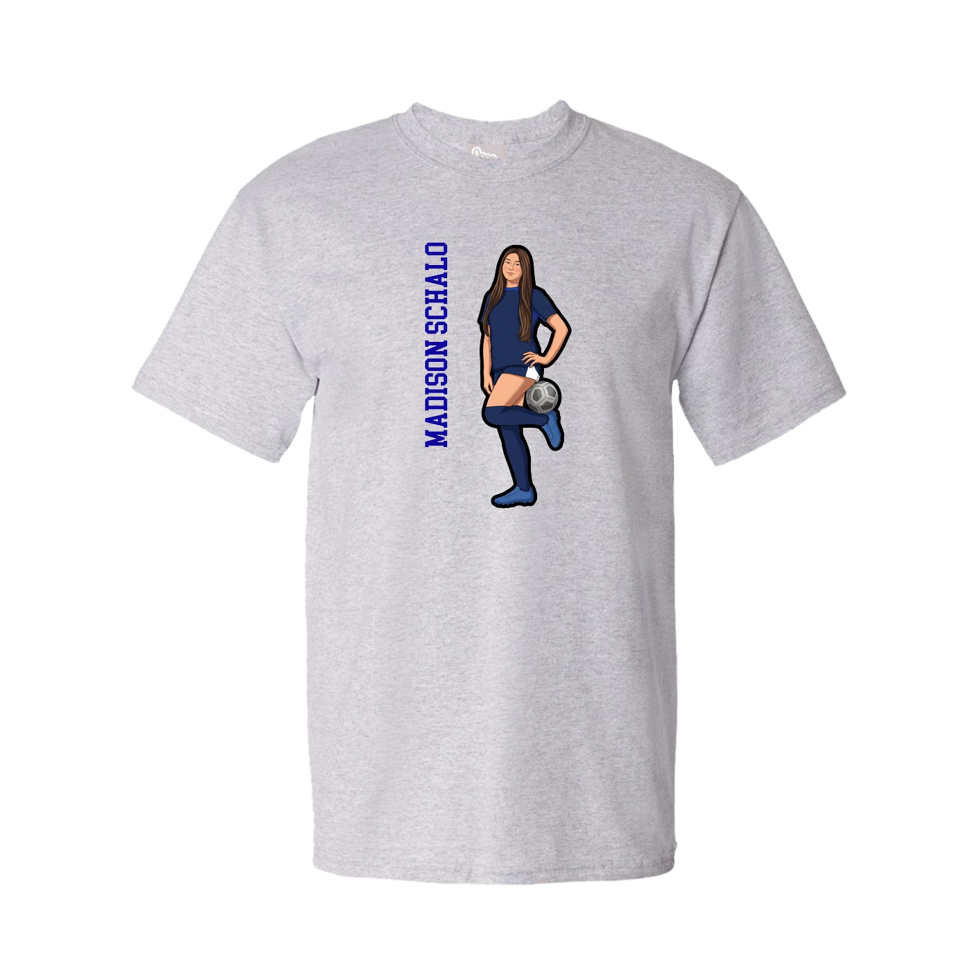 Youth Tee — Name Vertical in Grey