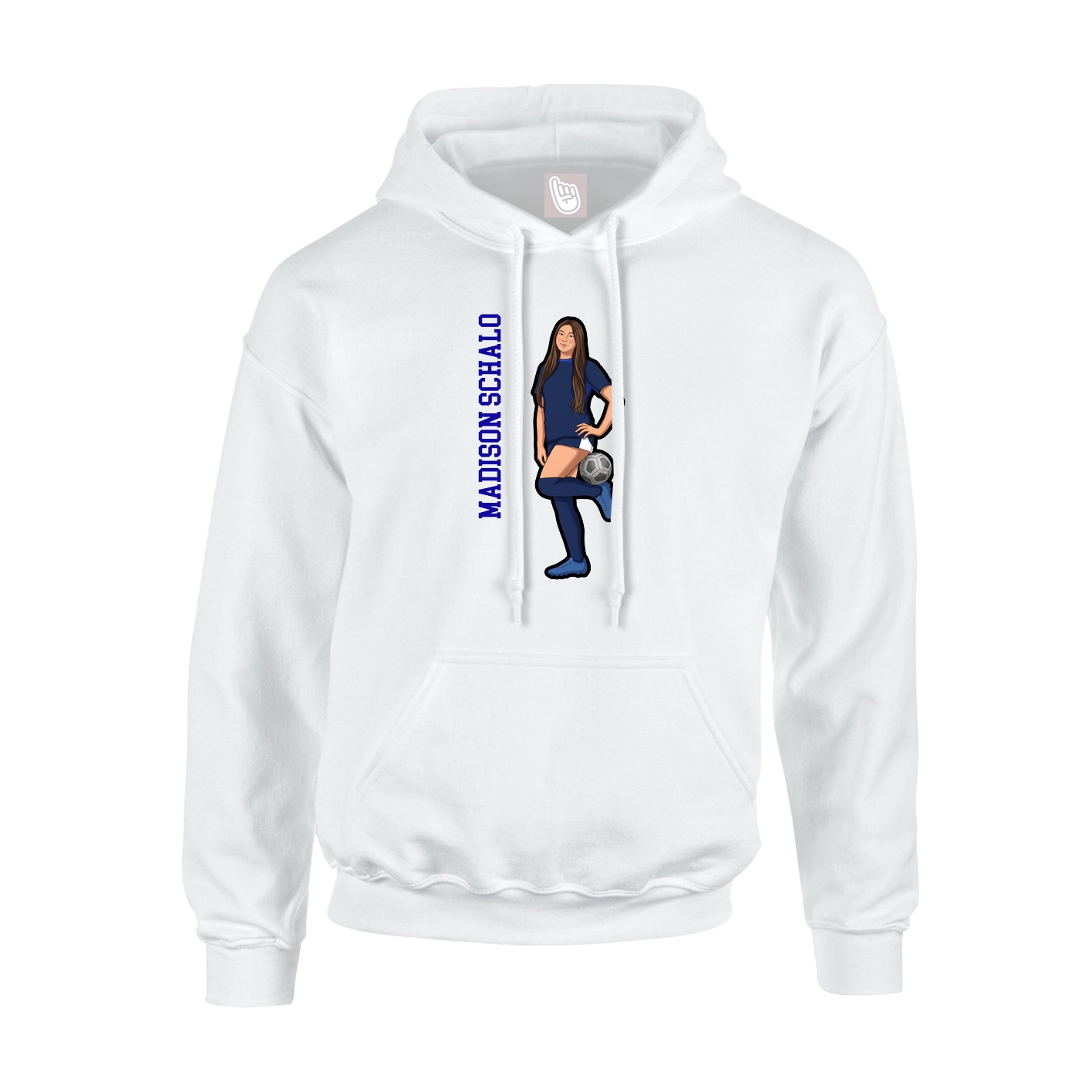 Youth Hoodie — Name Vertical in White