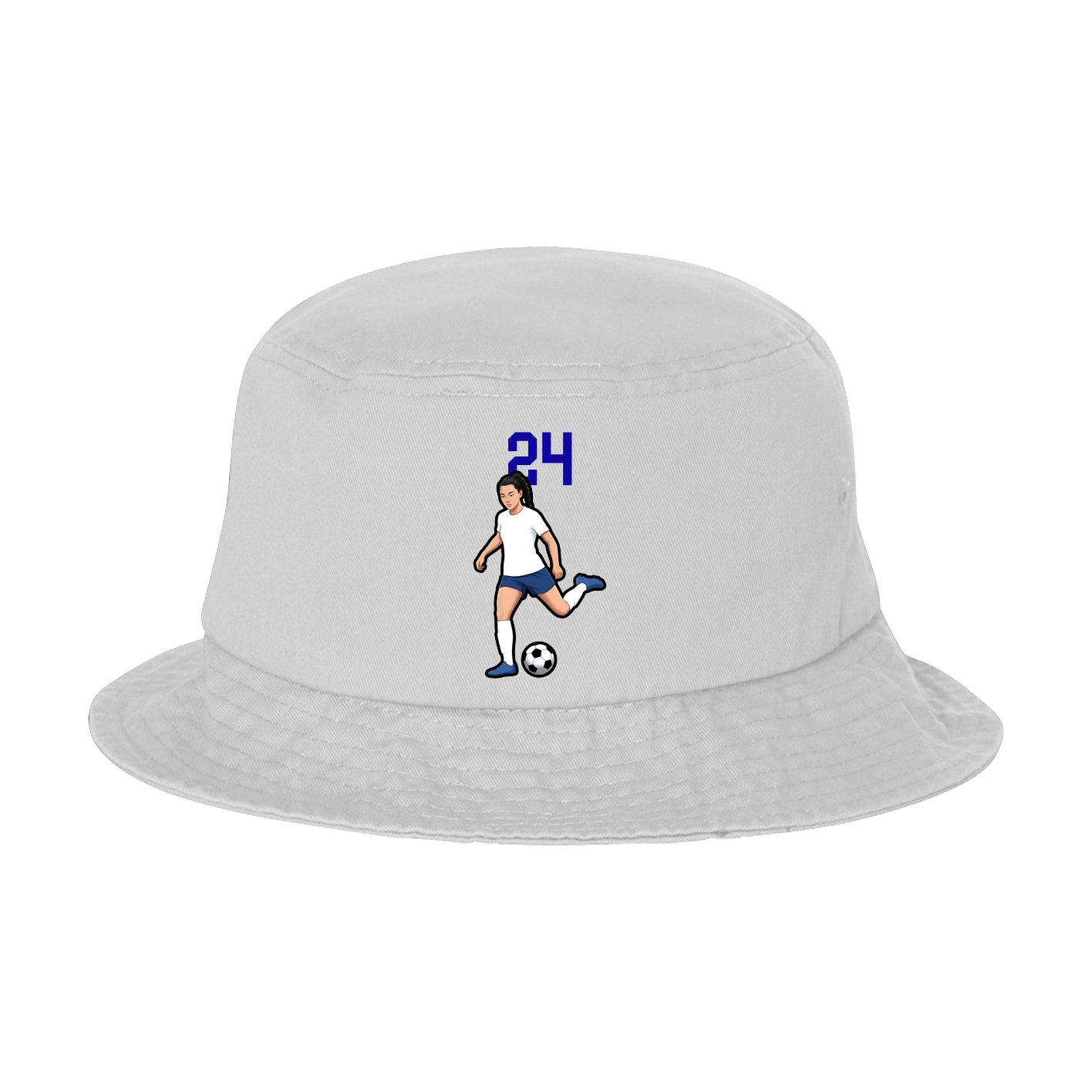 Bucket Cap — Number Top in White