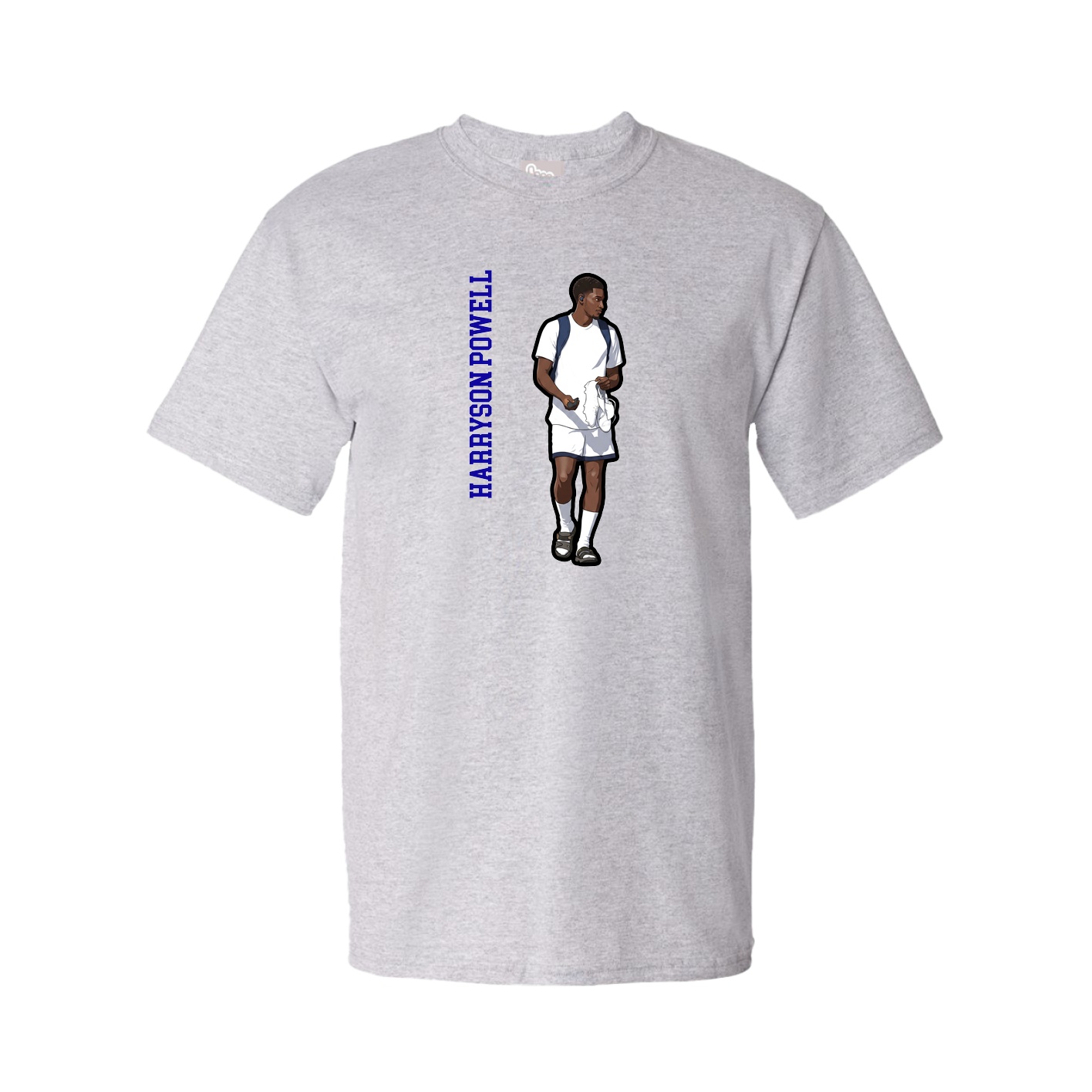 Youth Tee — Name Vertical in Grey