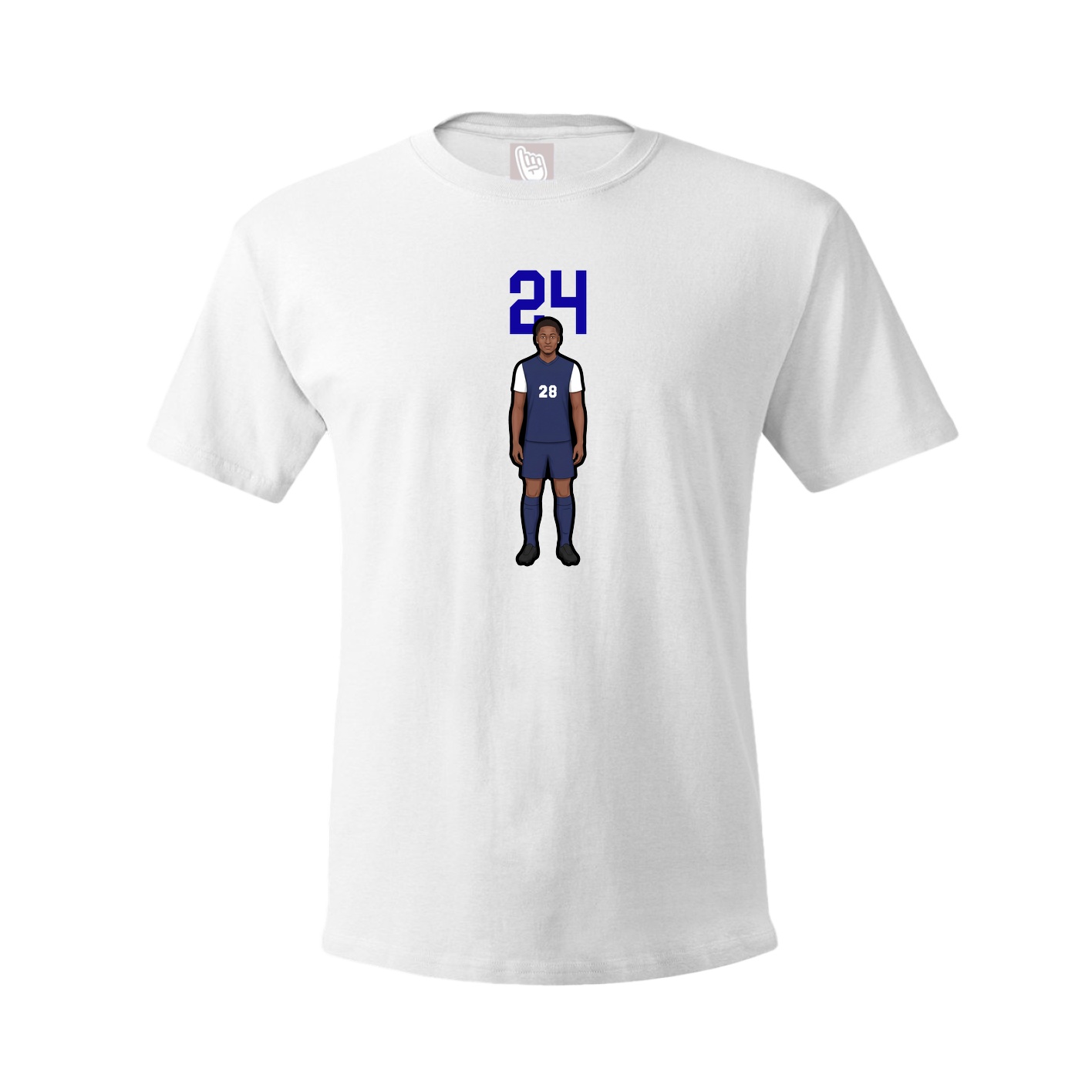 Youth Tee — Number Top in White